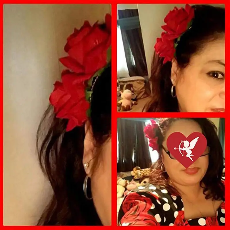 DRESHOW 3 Pack Flower Brooch Head Ornament Brde Women Rose Flower Har