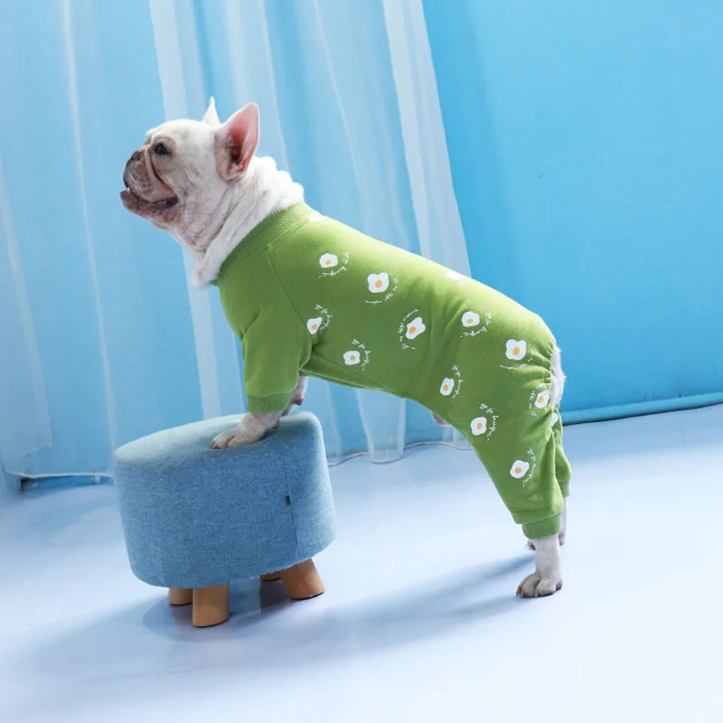 Французская одежда для бульдога, зимний теплый комбинезон для собак, пижама, одежда для домашних животных, плотное пальто для больших собак, 3 цвета, куртка с капюшоном, наряд