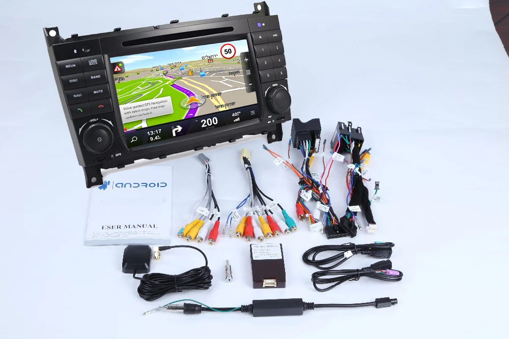 Top DSP 7" 2 Din Quad Core Android 9.0 Car DVD GPS For Mercedes/Benz C Class W203 2004-2007 C200 C230 C240 C320 C350 CLK W209 04-11 26