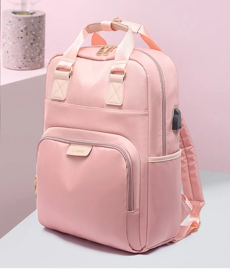 HEFLASHOR водонепроницаемый рюкзак для ноутбука женский модный рюкзак для девочек 13-15,6 дюймов рюкзак для женщин и мужчин Ткань Оксфорд черный розовый