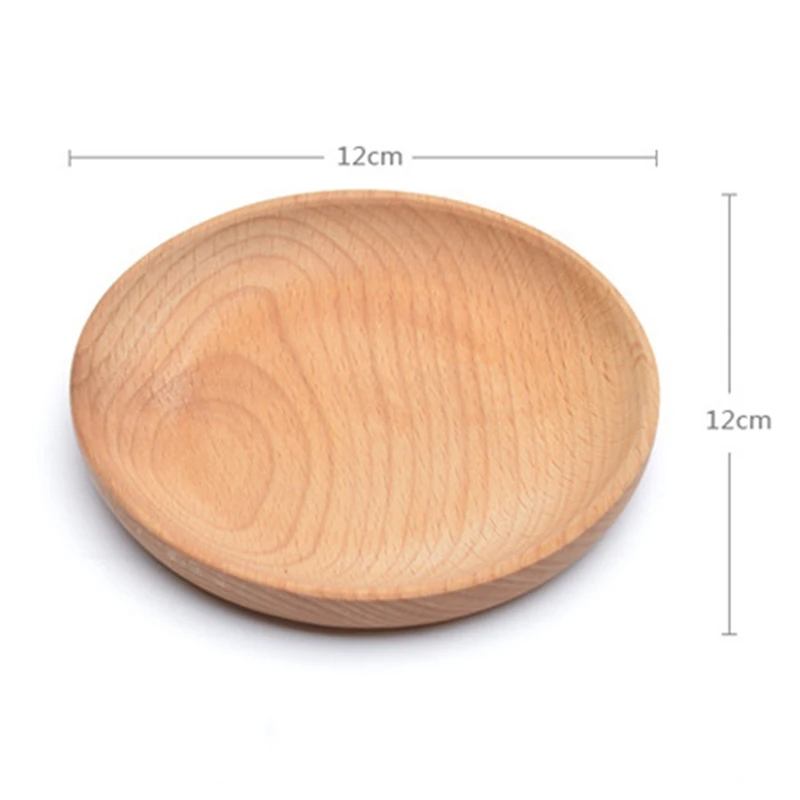 Eco-friendly Snack Plate Round Wooden Cake Fruits Dish Room Dessert Service Tray Wood Sushi Board Party Tableware