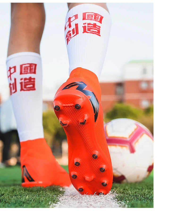 Футбольные бутсы мужские футбольные искусственная трава оригинальные FG сверхвысокие лодыжки детская обувь кошки уличные носки бутсы