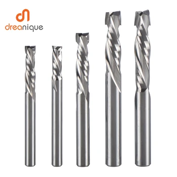 

milling cutter woodwork UP & DOWN Cut Two Flutes Spiral Carbide Milling Tool, CNC Router, Compression Wood End Mill Cutter Bits
