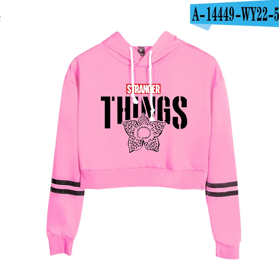 A14449-5 Горячая печать странные вещи Толстовка sweashirt укороченный топ рубашка Harajuku толстовка с капюшоном в стиле хип-хоп женская футболка Повседневная Толстовка Одежда - Цвет: A14449-5