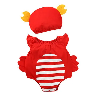 Одежда для новорожденных, 2 предмета, летний детский комбинезон без рукавов+ шапочка для маленьких девочек и мальчиков, Детский костюм