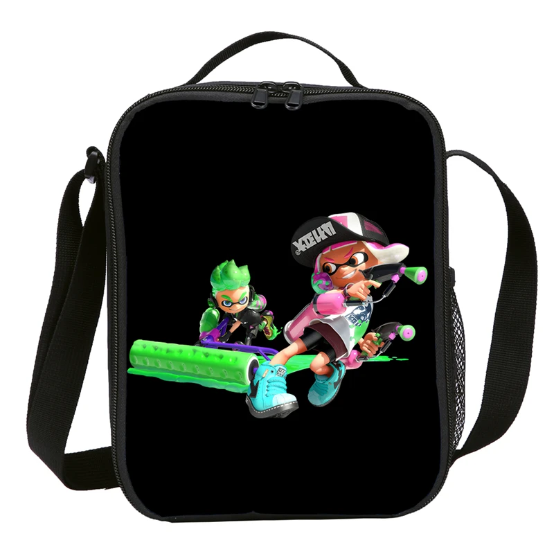 Малый мешок обеда мальчиков девочек аниме мультфильм Splatoon 2 письмо 3D печать мешок льда дети Термоизолированный ланчбокс для пикника Sac основной