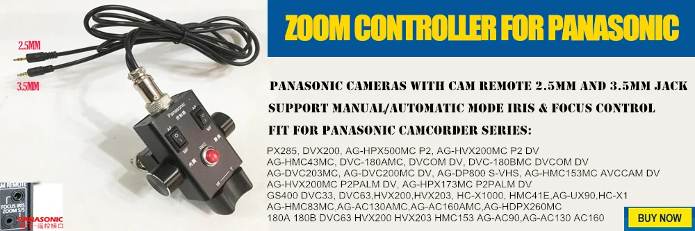 HC-X1 AG-UX90 DVX200 фокус Управление CAM пульт дистанционного управления 2,5 мм& 3,5 мм LANC Управление; для цифрового фотоаппарата PANASONIC AG-AC30 AG-UX180 AG-AC90 EVA1