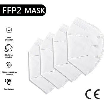 

60PCS FFP2 Fast Delivery KN95Dustproof Anti-fog And Breathable Face Masks Filtration Mouth Masks 5-Layer Mouth Muffle Cover Mask