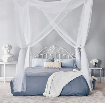 

Luxury Mosquito Net 4 Corner Post Bed Canopy Quick and Easy Installation for King Size Beds 190x210x240cm