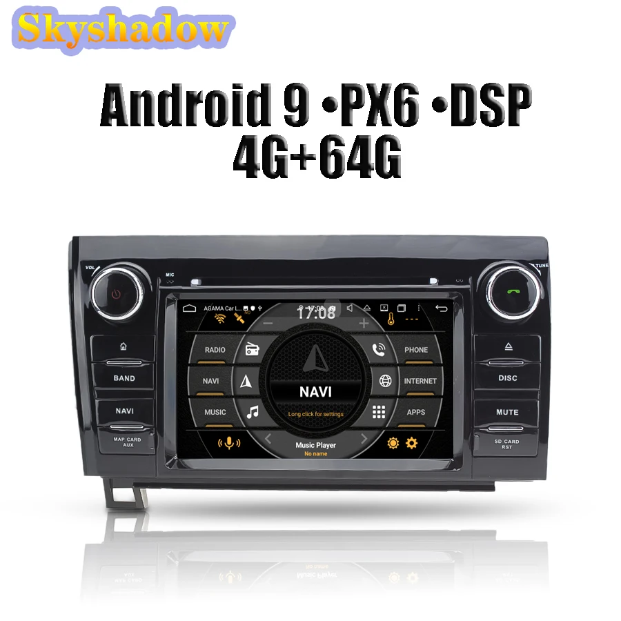 DSP PX6 ips Android 9,0 4 Гб ОЗУ+ 64 ГБ Автомобильный dvd-плеер Wifi gps карта Радио Bluetooth для Toyota Tundra Sequoia 2007 2008 2009