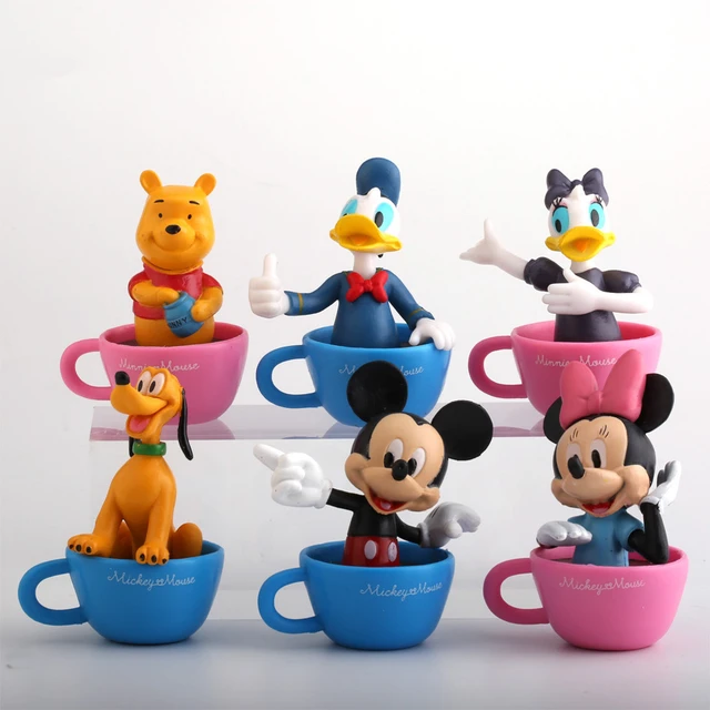 Disney Mickey Figure Doll Mickey Mouse Minnie Donald Duck Daisy Duck Cartoon Collection Figure Toy Cute Mickey Toy Set for Kids 6PCS
