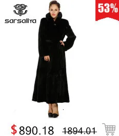 SARSALLYA натуральный норки пальто куртки женские зимние куртки съемный кожаный натуральным мехом пальто женская одежда пальто женские
