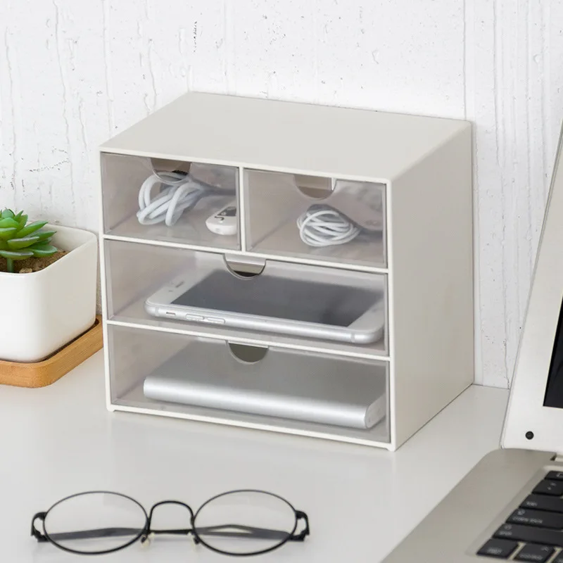 Plastic Makeup Organizer Jewelry Box Cosmetic Organizer Makeup Box Lipstick A Three-Story Makeup Storage Nail Polish Organizer