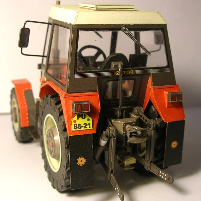 Czech/English Zetor 7745-7211 1:32 Tractor Origami Art 3D Paper Model Papercraft DIY Teens Adult Handmade Craft Toys ZX-021