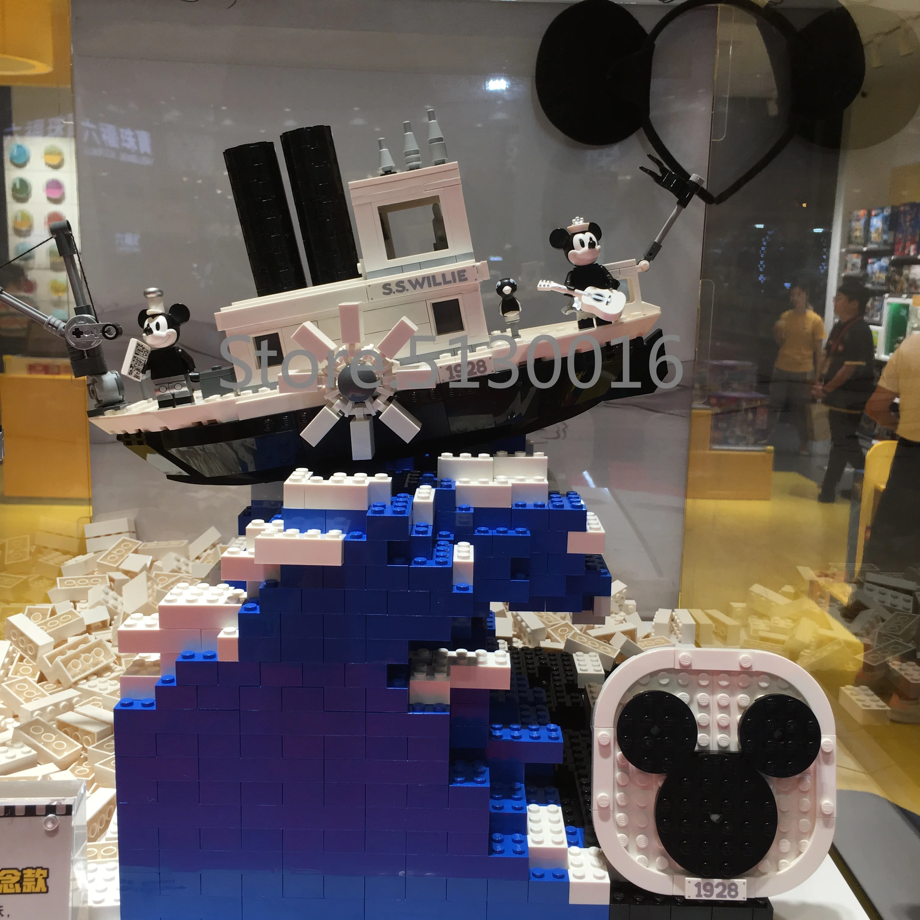 Kaufen In lager 21317 Neue Steamboat Willie Film Ideen Modell 841Pcs Bausteine Ziegel Kinder Pädagogisches Spielzeug Geschenke