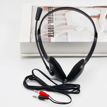 

3.5mm Wired Stereo Headset Noise Cancelling Earphone Microphone Adjustable Headband for Computer Laptop Desktop