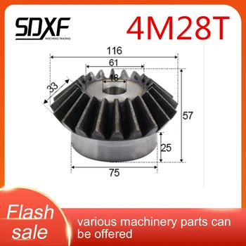 

1pc，4m28T/29T/30teeth, 18mm bevel gear, machining holes need to be processed by tools themselves