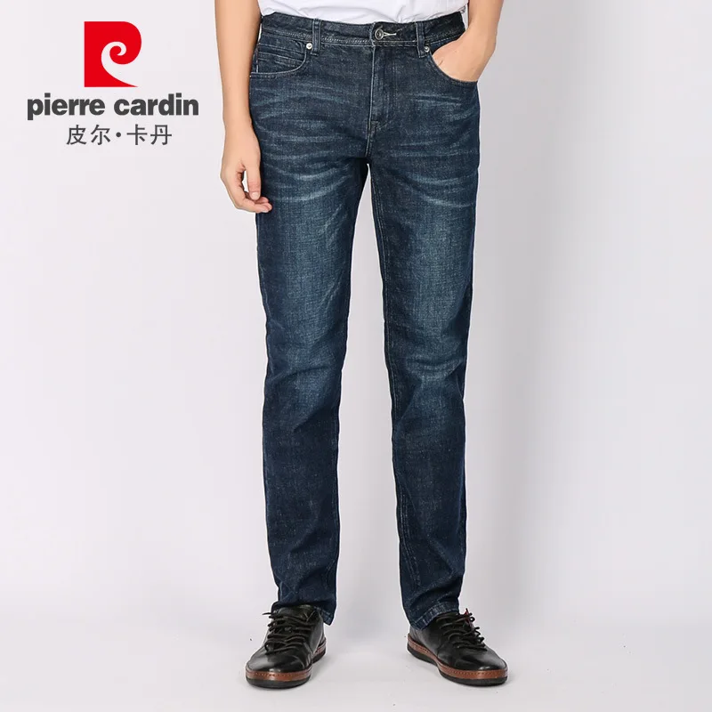 Pierre Cardin джинсы мужская одежда Прямые облегающие Женские Мужские брюки эластичные мужские джинсы осенние брюки