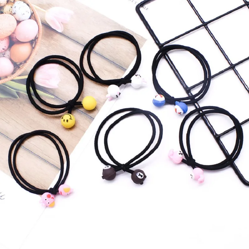 New 12 Girls Cute Cartoon Smiley Rubber Band Hair Band 2019 Hair Gel Ponytail Hair Hair Rope Tie Head Hair Band Hair Accessories