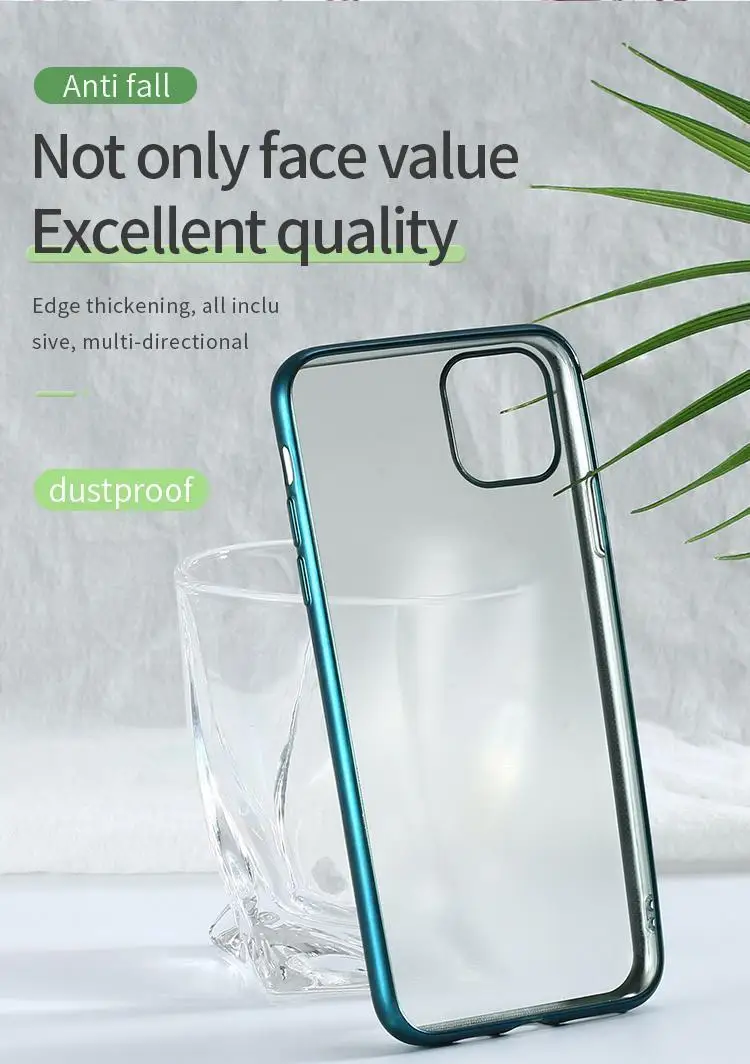 Чехол для телефона iPhone 11 Pro Max X XS Max XR, мягкий силиконовый чехол для iPhone 7 8 6 6S Plus, матовый гальванический прозрачный чехол