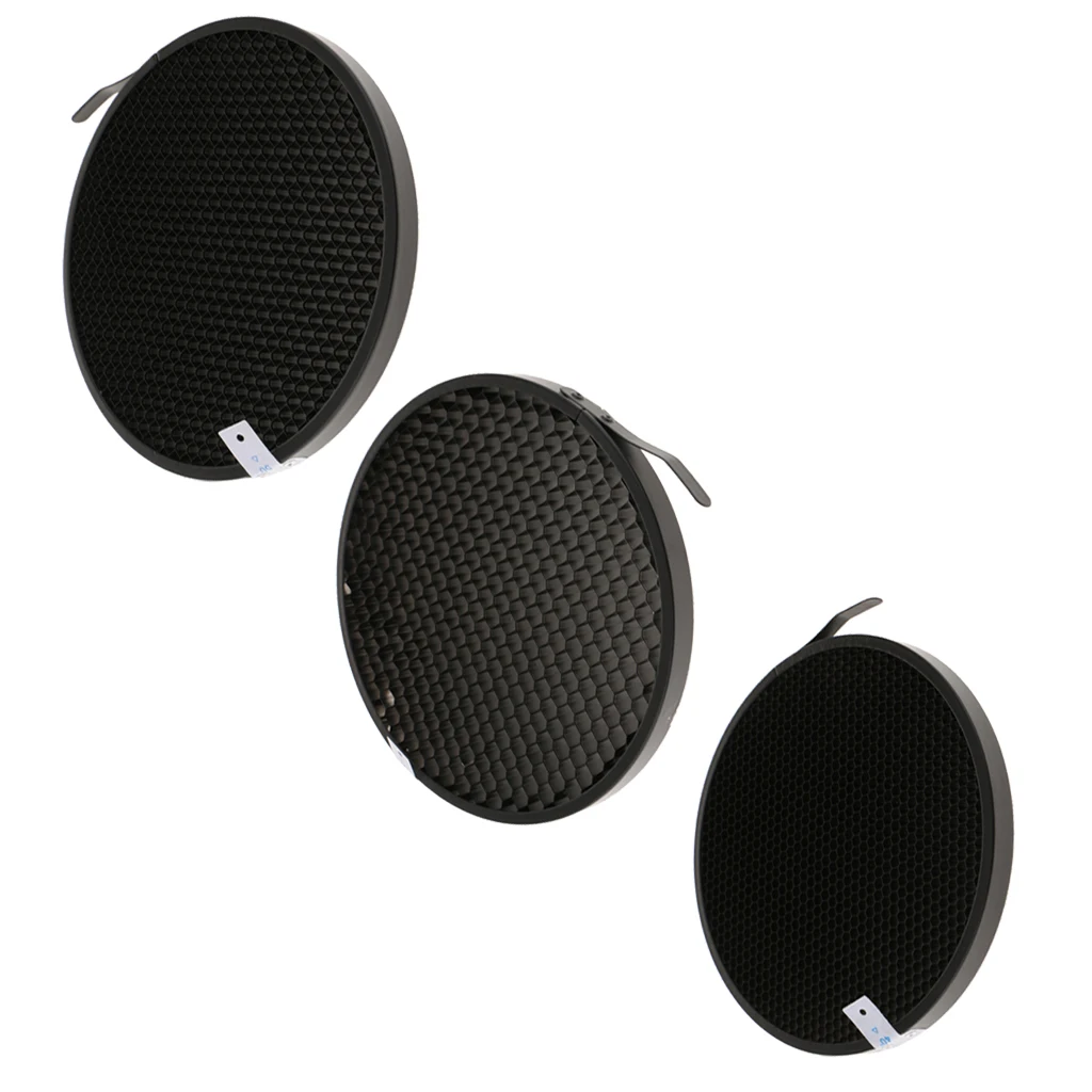 3Pack Aluminum 60° 50° 40° Eggcrate Honeycomb Grid Mesh for 7inch Standard Reflector Diffuser Lamp Shade