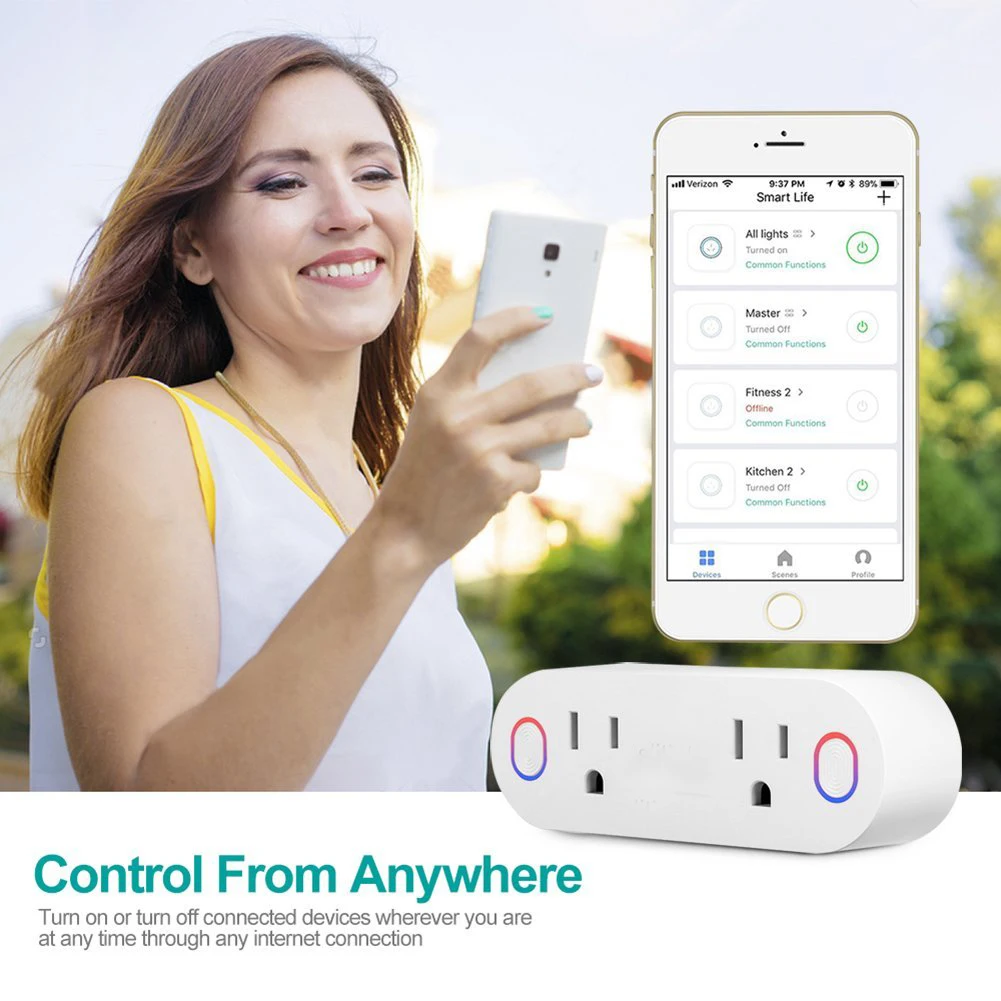 Умная штепсельная вилка Wi Fi розетки Homekit 16A переключатель синхронизации