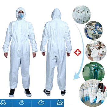 

Surgical Disposable Hazmat Suit Anti-spittle Protection Clothing Safety Coverall