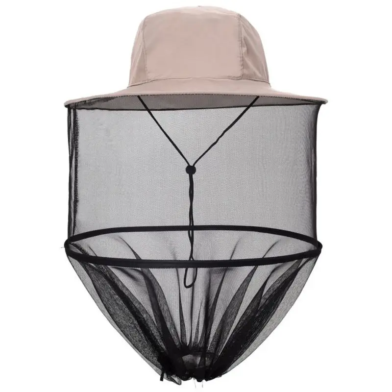 Outdoor Survival Anti Mosquito Bug Bee Insect Mesh Hat Head Face Protect Net Cover Travel Camping Beekeeping Hat