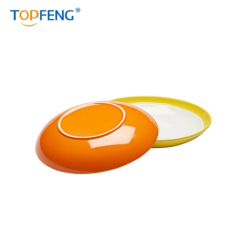 TOPFENG 9," Красочные керамические тарелки для пасты и салата простая Бытовая Посуда-6 однотонных цветов