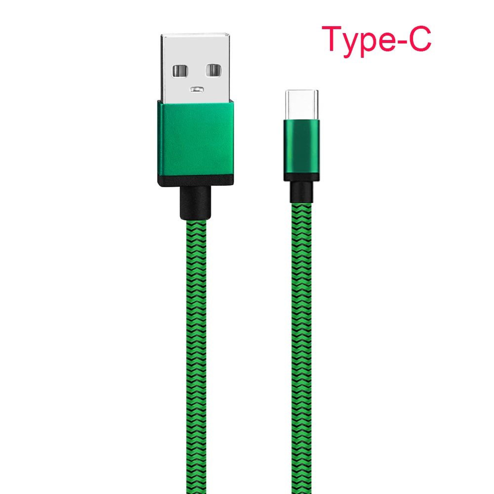 1 м Micro USB кабель для huawei Honor 8X 9X Pro USB кабель для Xiaomi Redmi Note 8 Pro Быстрая зарядка type C кабель для samsung A50 - Цвет: Green For Type C