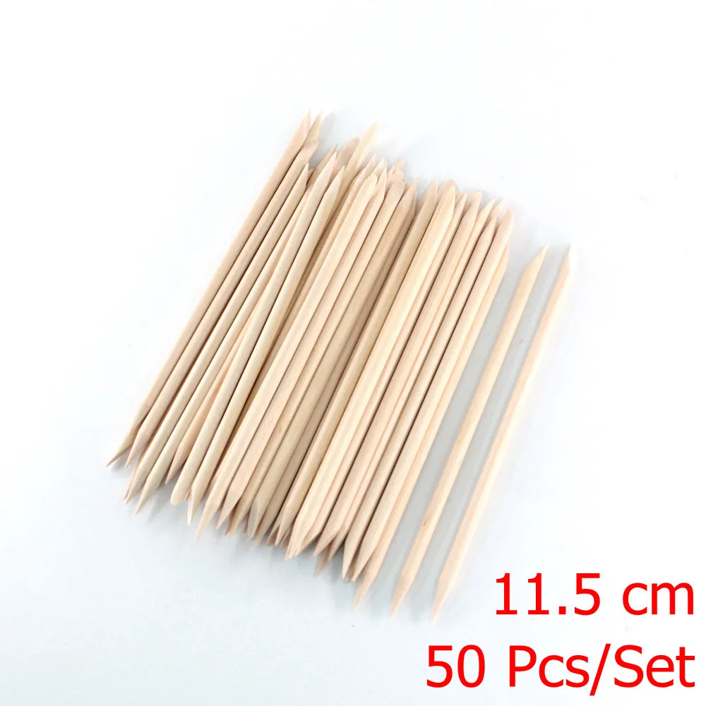 10/30/50 Pcs Orange Wood Sticks For Cuticle Pusher Nail Art Cuticle Remove Tool Double-end For Nails Manicure Pedicure Tools