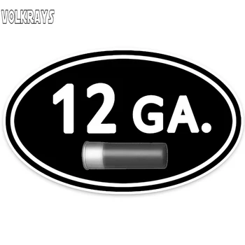 

Volkrays Fashion Car Sticker Oval Gun 12 Gauge Ammo Accessories Reflective Waterproof Cover Scratches Vinyl Decal,8cm*14cm