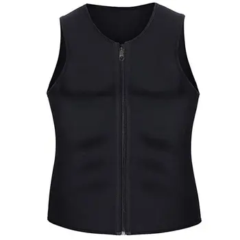

Europe And The United States Abdomen Waist Men'S Zipper Vest Corset Sweat Sweat Fitness Clothes Neoprene Corset