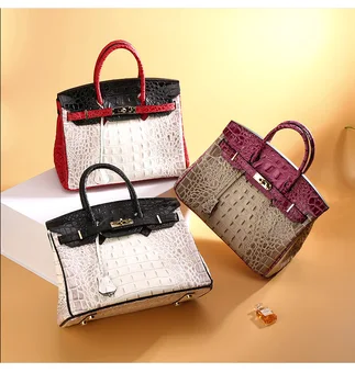 

2020 New Famous Desinger Brand Lady Real Genuine Leather Crocodile Luxury Quality Tote Bag Handbag Fashion Women Platinum Bag
