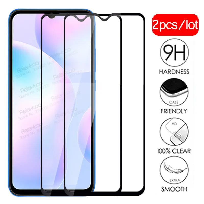 2pcs Full Cover tempered glass For xiaomi redmi 9a phone screen protector xiomi redmy readmi 9 a