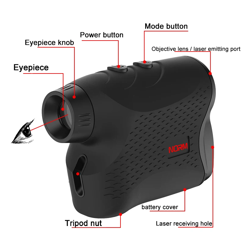 Лазерный дальномер 600 м, 900 м, 1200 м, 1500 м, лазерный дальномер для монокулярной охоты, гольфа, лазерный дальномер, рулетка