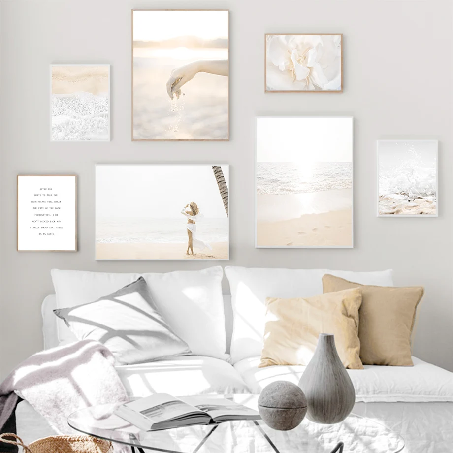 Sea Waves Beach Flower Girl Hand Tropical Wall Art Canvas Painting Nordic Posters And Prints Wall Pictures For Living Room Decor Sea Waves Beach Flower Girl Hand Tropical Wall Art Canvas Painting Nordic Posters And Prints Wall Pictures For Living Room Decor