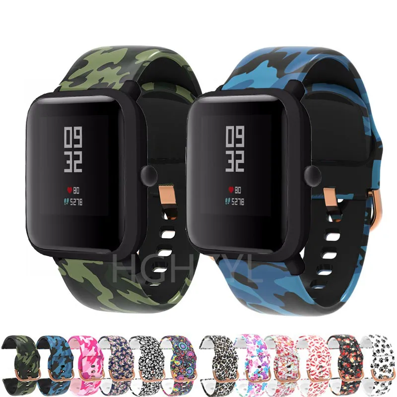 Ремешок силиконовый для смарт часов Amazfit мягкий резиновый браслет Huami Bip gtr 42 мм GTS