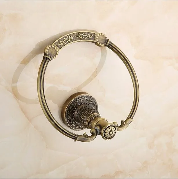 Цельное Латунное все медное античное готовое кольцо для полотенец в ванную полотенце Аксессуары для ванны кольцо, держатель для полотенец, полотенцесушитель