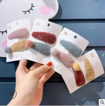 Multi 60 компл./лот 2 шт./компл. DIY простой мульти капли воды с шерстяными помпонами для крупных девушек, для волос заколка для галстука зажим родитель-ребенок заколка для волос, стильные инструменты для волос, аксессуары для HA1421 - Цвет: Multi
