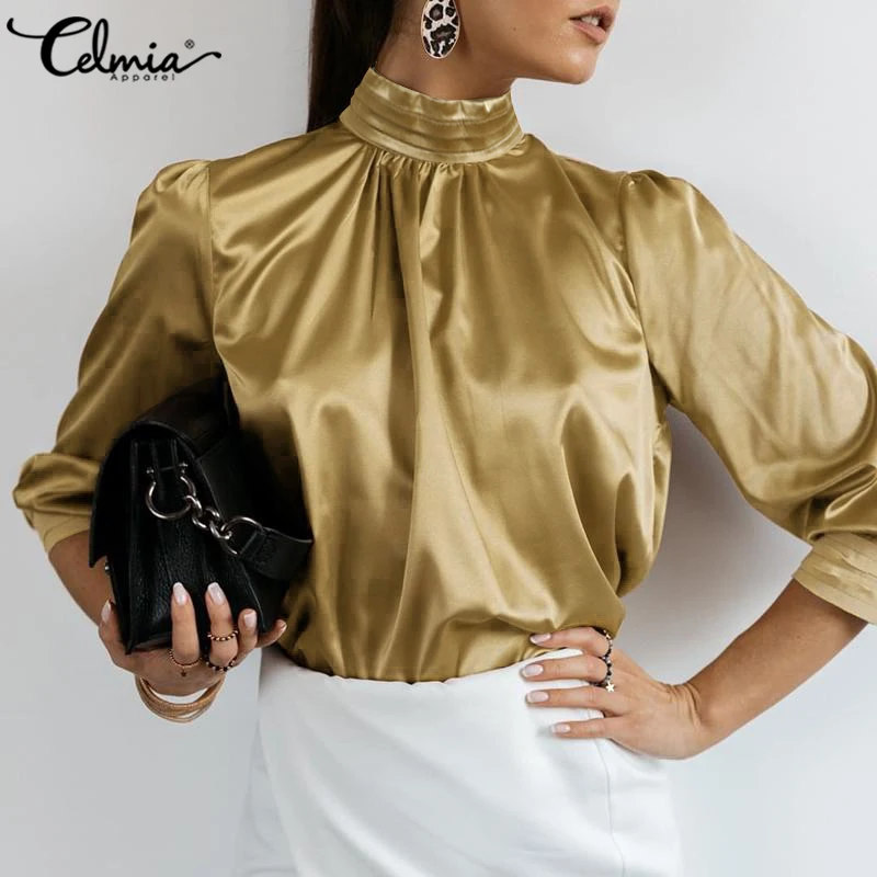 open satin blouse