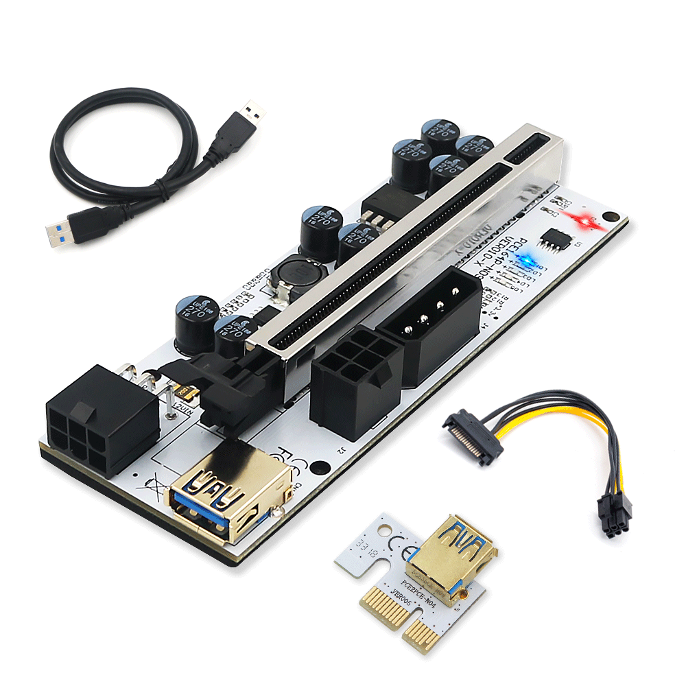 Pcieライザー010 usb 3.0 cabo用ビデオカードVER010-Xライザーpci express X16エクステンダーライザーカードためbtc  bitcoin鉱夫マイニング - AliExpress