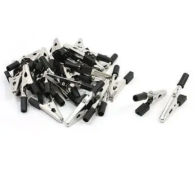 

30 Pcs 56 x 30 x 6mm Insulated Alligator Clips Test Lead Clamps Black