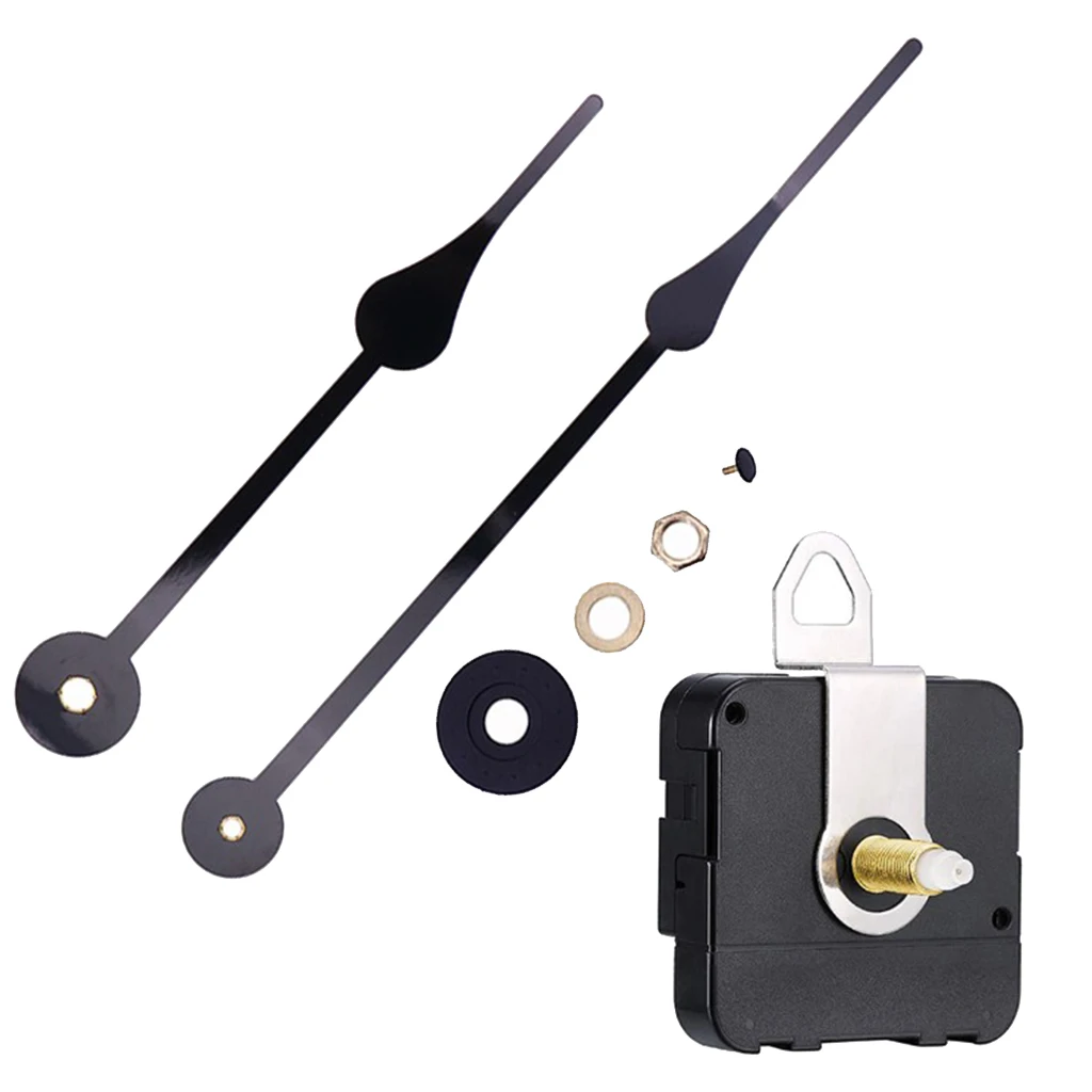 Useful Silent Large Wall Clock Quartz Clock Movement Mechanism Hands Repair Tool Part Kit DIY Black Quartz Wall Clock