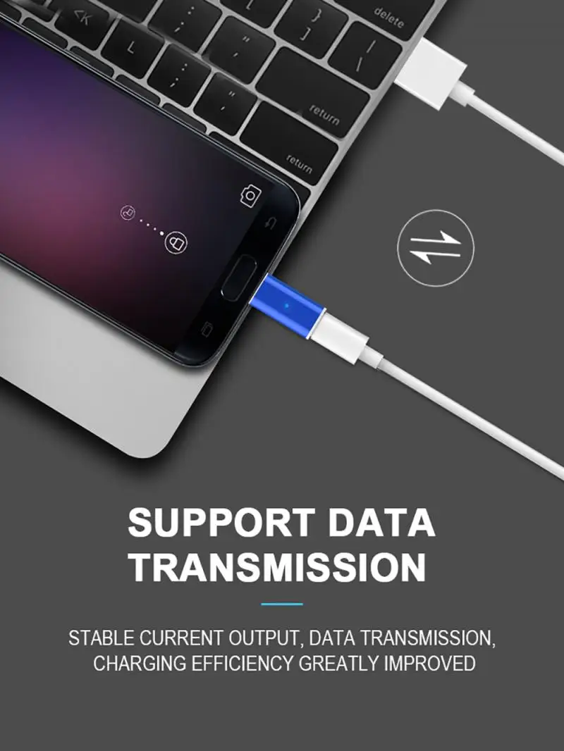 SUNPHG Fast Charging Magnetic Adapter USB Type C to Micro USB Type-C Converter for iPhone Xiaomi Huawei Samsung