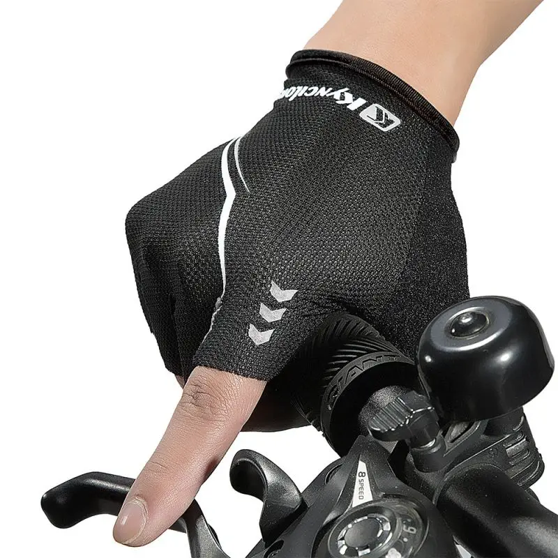 Men Women Bike Bicycle Outdoor Sports Breathable Gloves Half Finger Sponge Pad Gloves Unisex Riding Driving Outdoors Exercise