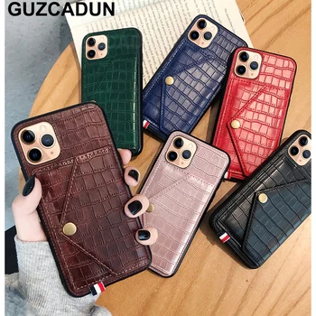 

Luxury Alligator PU+TPU Phone Cases for Iphone 11 Pro Xs Max Xr 8 7 6 6S Plus X Fitted Case with Card Pocket Slot Stand Cover