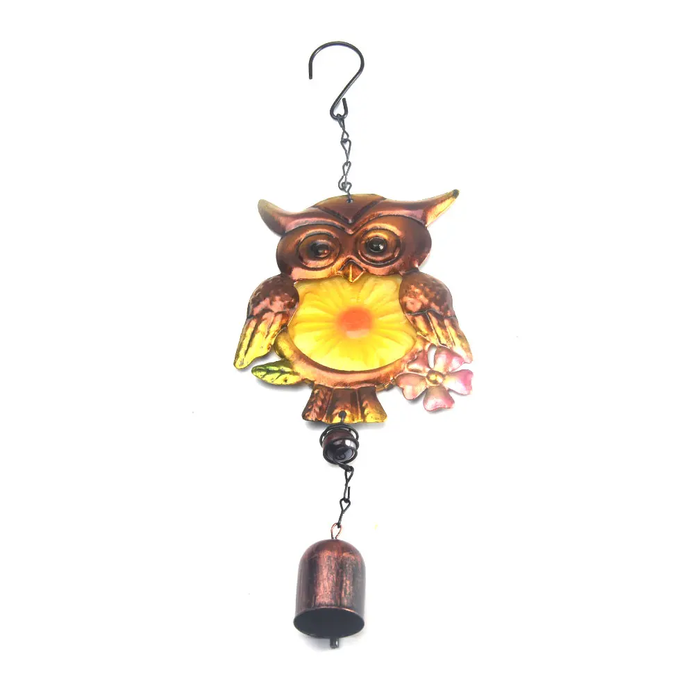 Owl Yellow Железное искусство прочный ремесло ветер Chime сад двора дома подвесное украшение патио Rustproof стильные аксессуары подарок - Цвет: Owl Yellow
