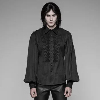 

PUNK RAVE Men Gothic Vintage Shirt Steampunk Uniform Retro Blouse Fashion Men Lantern Long Sleeve Blouse Shirt