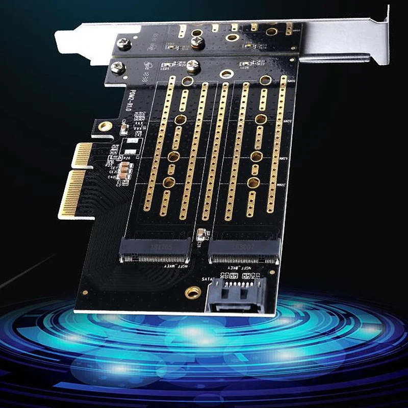 M.2 NVME к PCI E 3 0 X4 карта расширения два канала порта Поддержка и SATA протоколы 4 ТБ